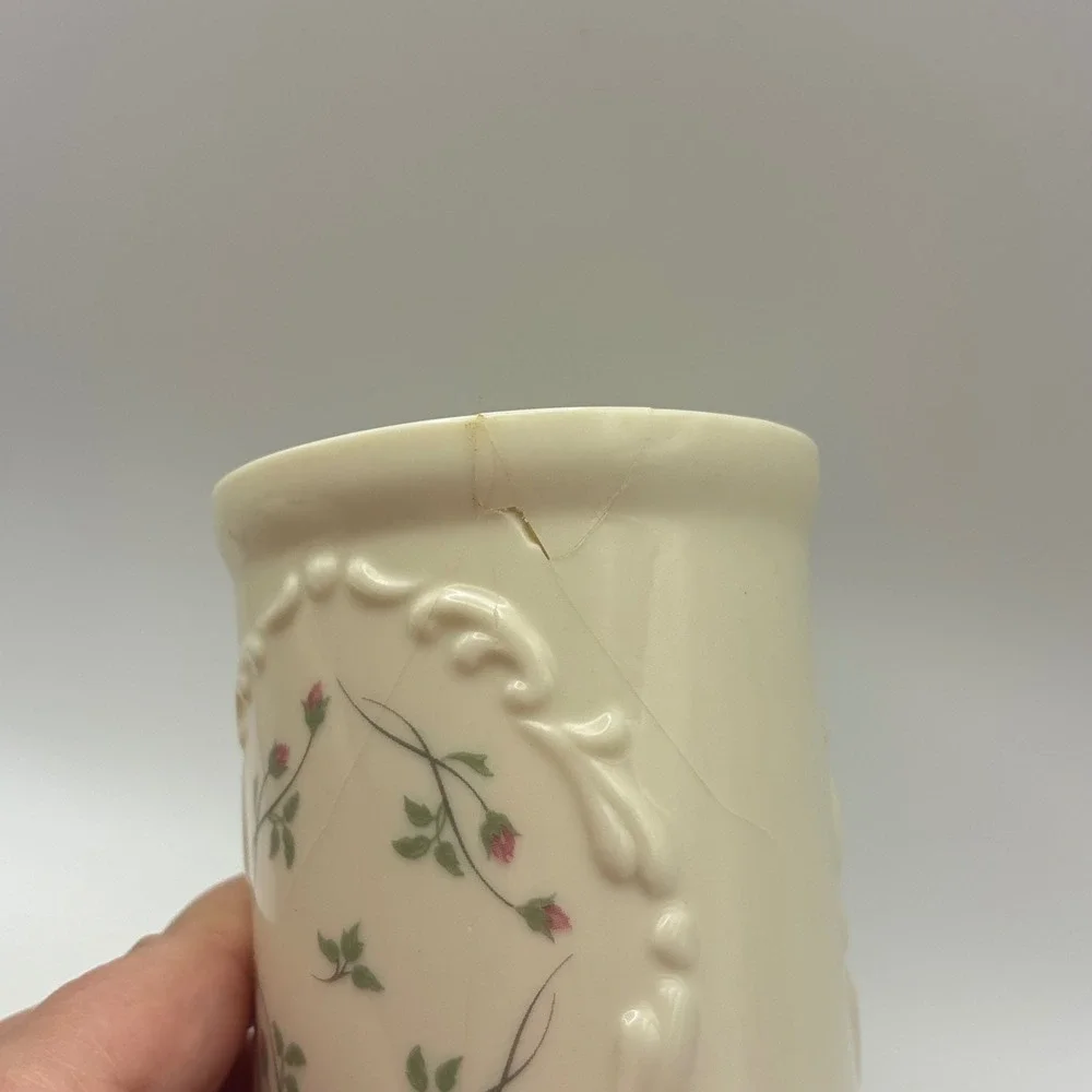 Lenox Rose Manor Toothbrush Holder Tumbler Set Floral Vanity grabdmacore cottage